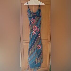 Floral Striped Maxi Dress